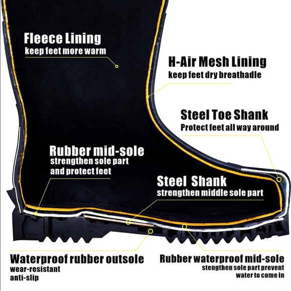 Men’s Waterproof Rubber Boots - Picture 4 of 8